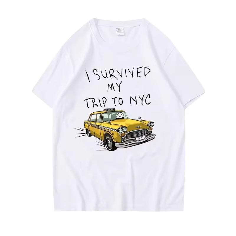 Summer Clothing Nyc - 面白いTシャツ メンズ レディース ニューヨーク旅行で生き残ったプリントトップス カジュアルメンズ服 2026夏Tシャツ