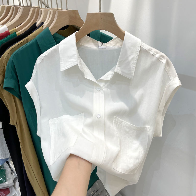 Summer Clothing In Winter - ポケット付き半袖Tシャツ,パッチワーク,無地,ルーズフィット,カジュアルウェア,オフィスウェア,夏