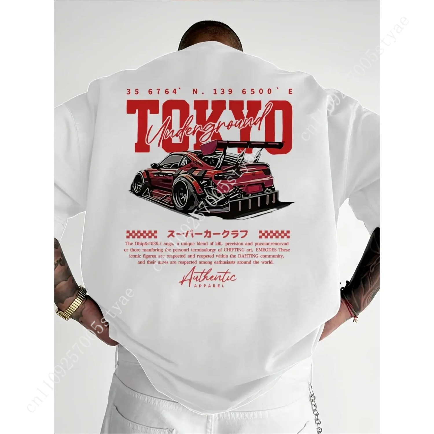 Summer Quilt - メンズレギュラーフィットカーアンドレタープリントラウンドネックTシャツ、ストリートファッションカジュアル半袖Tシャツ、普段着、男性用トップス