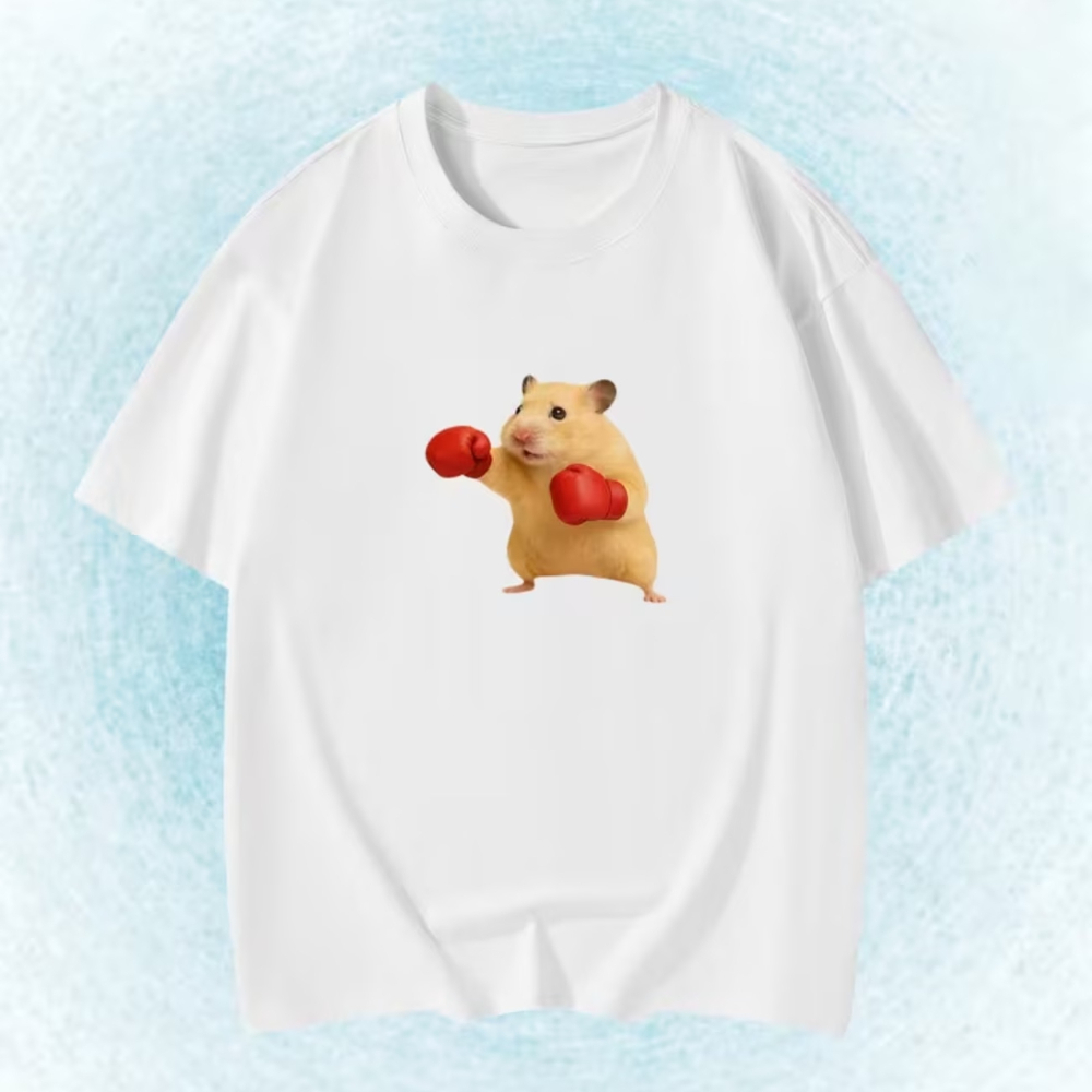 Summer Clothing Baby - 夏の男の子女の子向けミーム面白いハムスターパターンTシャツ子供ベビー青少年男女兼用Tシャツオーバーサイズストリートウェアカジュアル半袖トップス