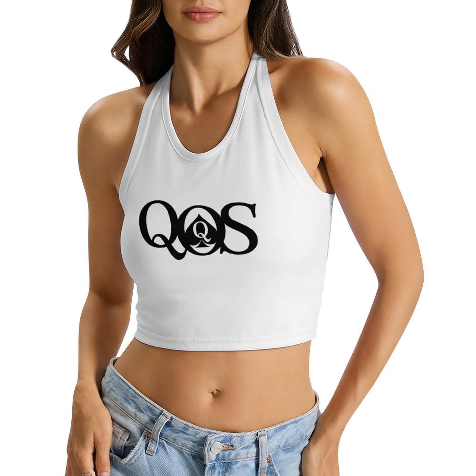 Halter Neck Top - レディース QOS プリント タイ ホルター トップス