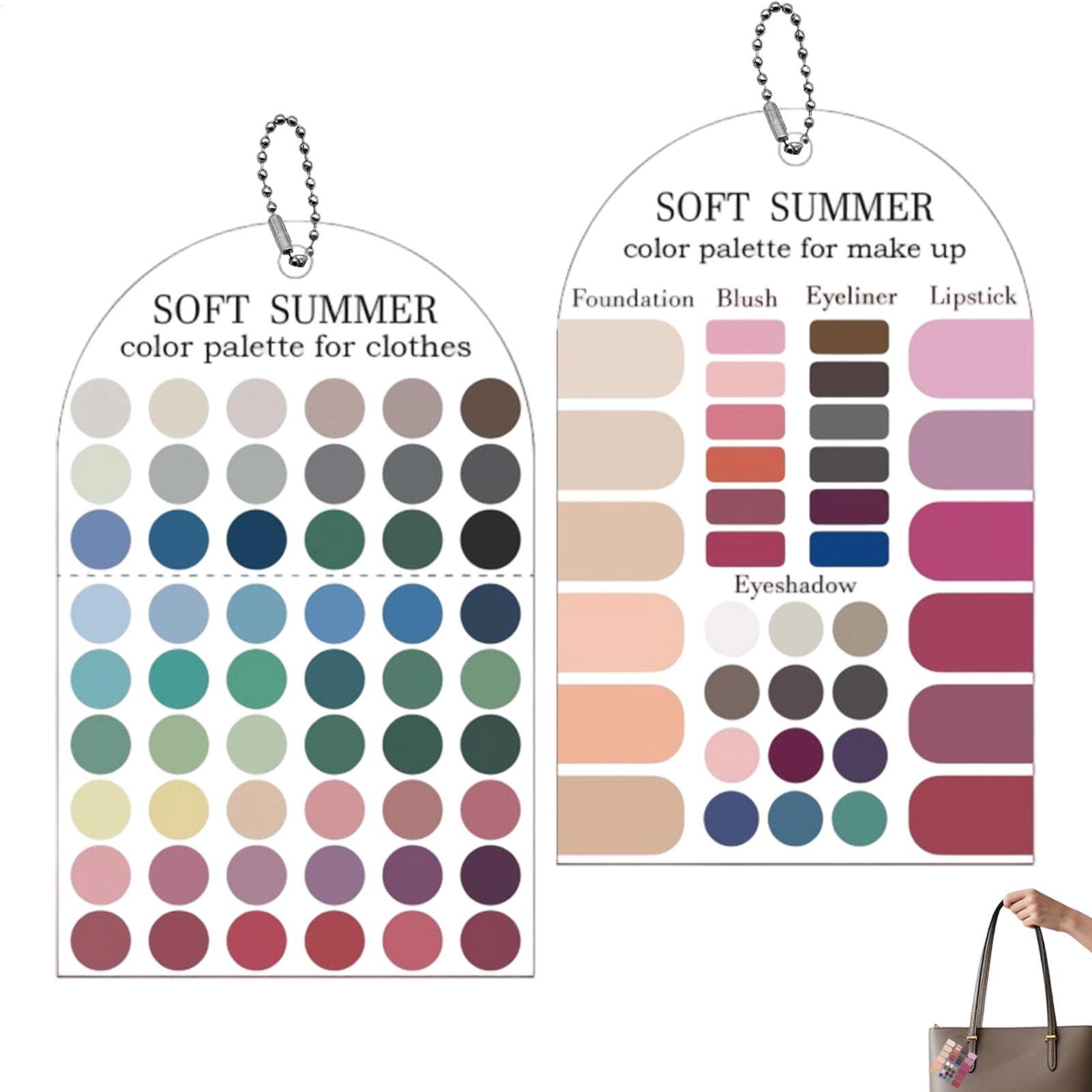 Summer Clothing Palette - 2 個のアクリル季節別パレットソフトサマーカラーパレットカードカラーサンプルカード衣類メイクアップ口紅用マッチングガイド