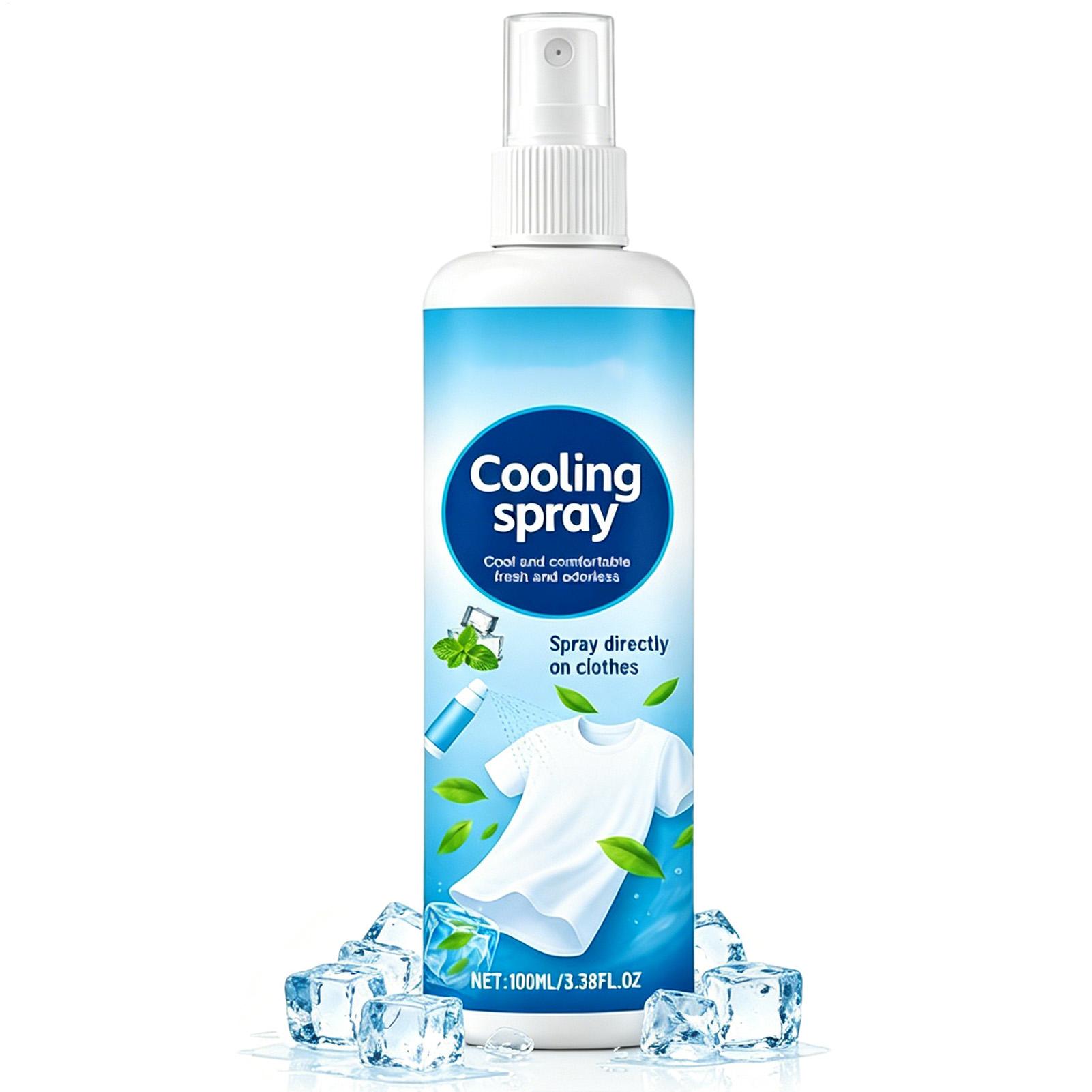 Summer Clothing Clearance - 100ml 夏用冷却スプレー 携帯用氷感衣類トレーニング緩和 長時間保湿クールスプレー