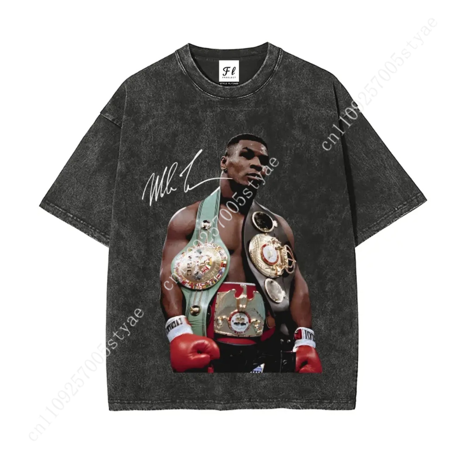 Summer Quilt - マイク・タイソン Tシャツ、90年代ヴィンテージボクシングスポーツレジェンドオーバーサイズユニセックスウォッシュドTシャツ、女性と男性のためのユニセックスフィットバティックコットンO