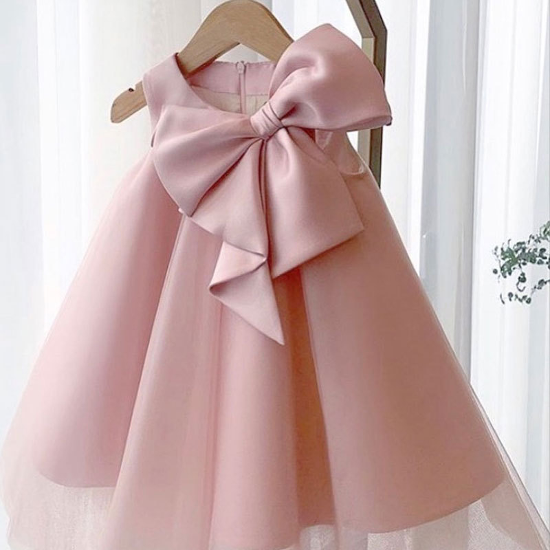 Summer Clothing Baby - 夏ビッグリボン女の赤ちゃんドレス 1st 誕生日パーティーウェディングドレスガールパーティープリンセスイブニングドレス子供女の子服