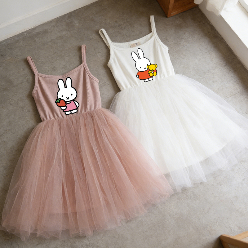 Summer Clothing Baby - ミッフィー子供スパゲッティストラップドレス少女漫画かわいいフロック子供服夏のファッションドレスベビープリンセススカート誕生日ギフト