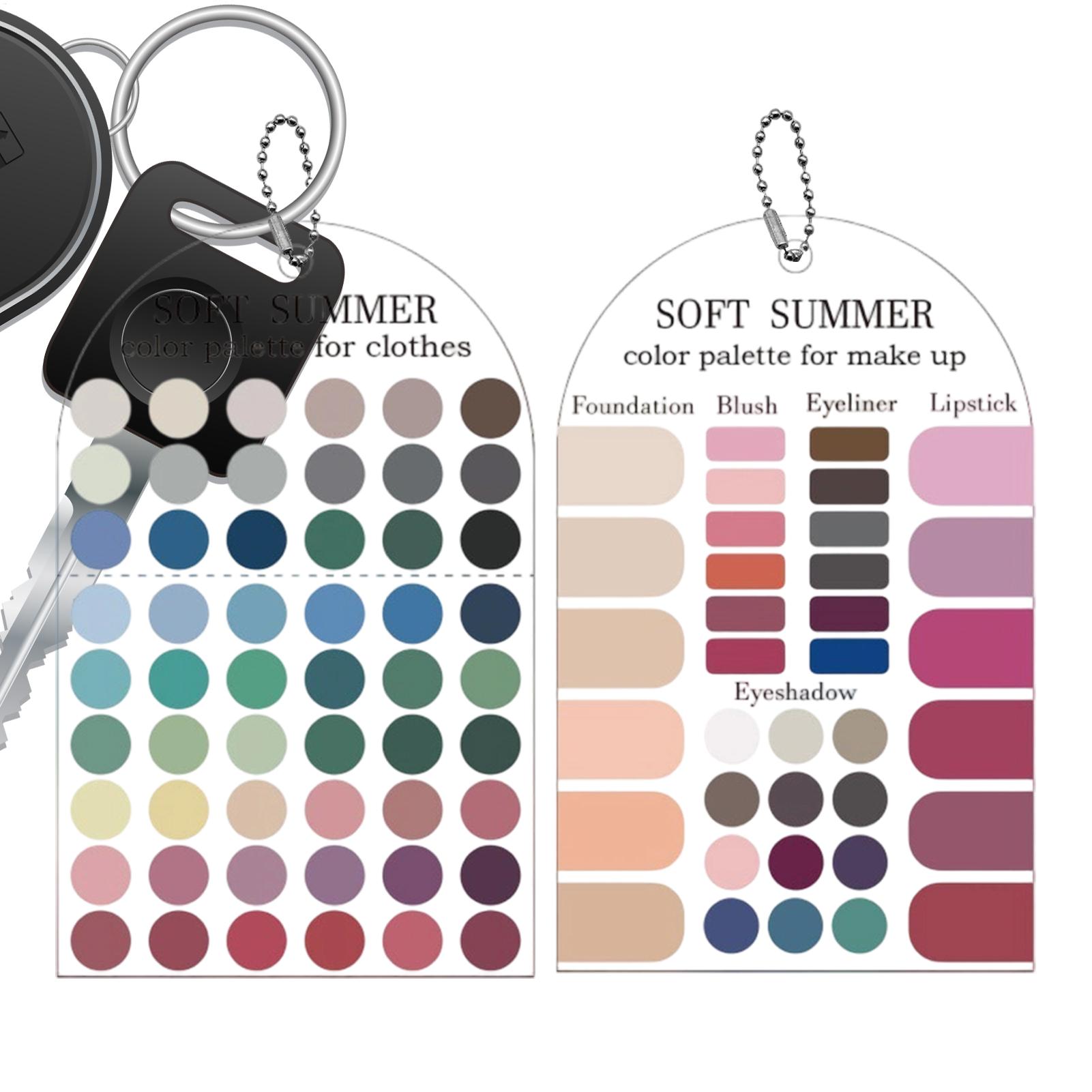 Summer Clothing Palette - アクリルカラーマッチングカードセット 2 ピース/セット夏のカラーパレットカードカラーサンプルマッチングガイド衣料用メイクアップ口紅