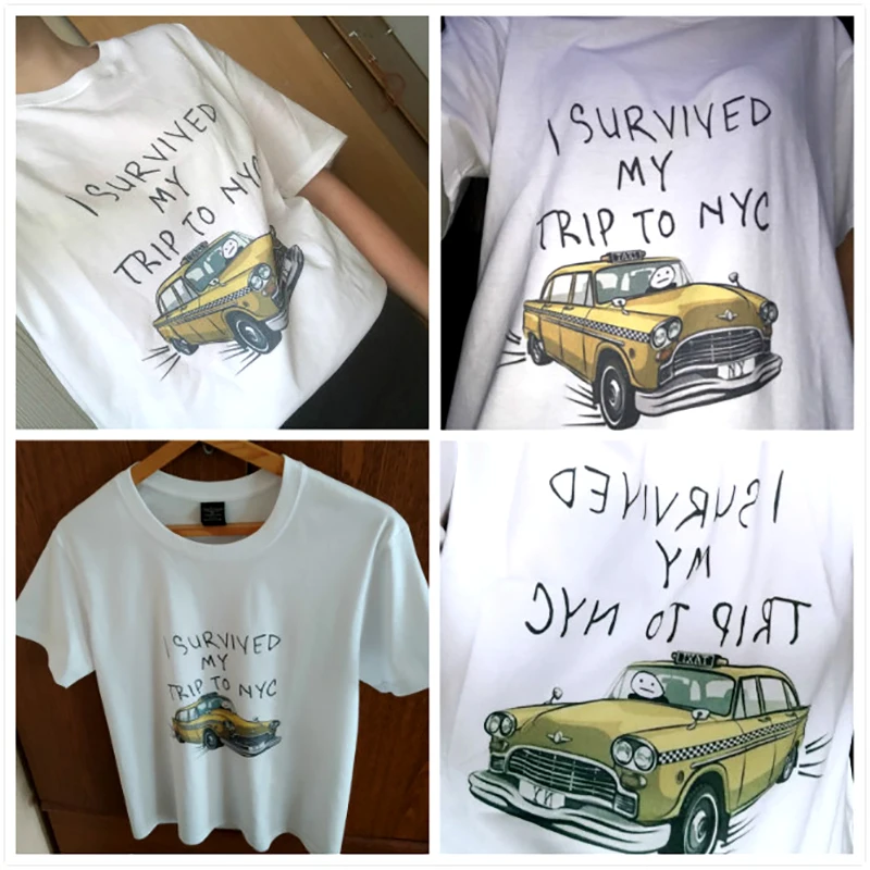 Summer Clothing Nyc - 面白い Tシャツ男性女性私はニューヨークへの旅を生き延びたプリントトップスカジュアルユニセックスファッション原宿かわいい Tシャツ女性の Y2K 服