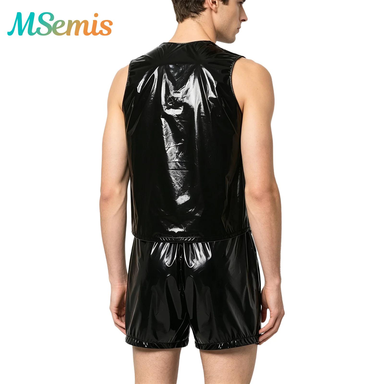 Summer Clothing Men - メンズ防水汗止めトラックスーツタンクトップとサイドボタン付きボクサーショーツ2ピースセット特別なニーズに対応した適応型衣類