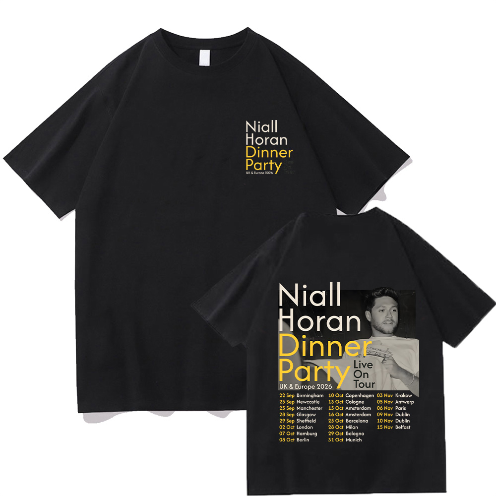 Summer Clothing Trends 2026 - ニール・ホーランディナーパーティー2026ツアートシャツメンズレディースコットンTシャツ夏カジュアル半袖ラウンドネック服ルーズトップストレンド