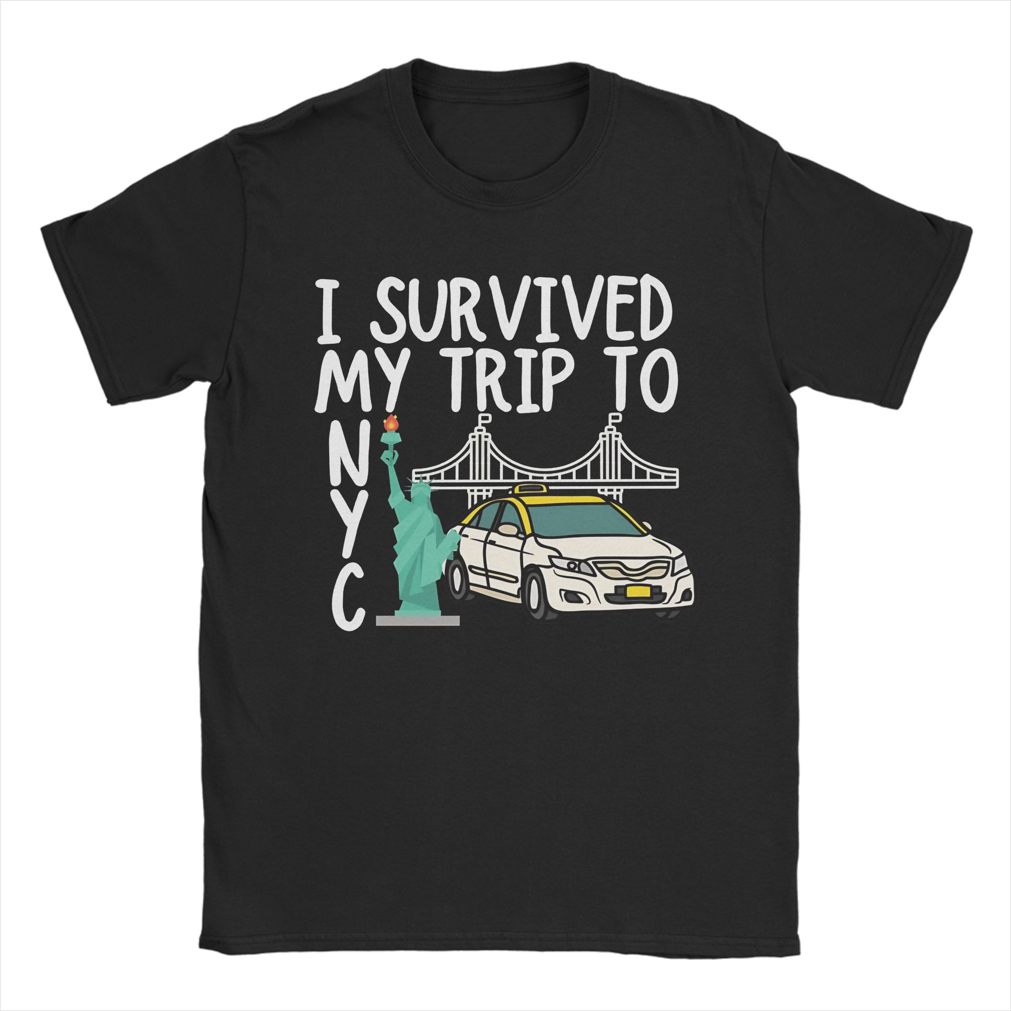 Summer Clothing Nyc - ヴィンテージ「ニューヨーク旅行を生き延びた」Tシャツ メンズ クルーネック 半袖 ニューヨーク コットン