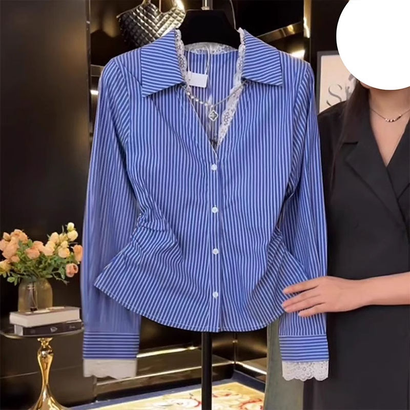エレガントなレースのパッチワークプリーツスリムブラウス春秋ポ - Summer Clothing Trends For Women のレビューと価格