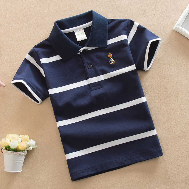 夏の男の子ポロシャツ半袖 Tシャツ子供のための少年ボトム無地 - Summer Clothing Baby のレビューと価格