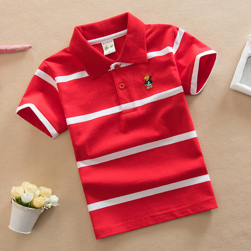 夏の男の子ポロシャツ半袖 Tシャツ子供のための少年ボトム無地 - Summer Clothing Baby のレビューと価格