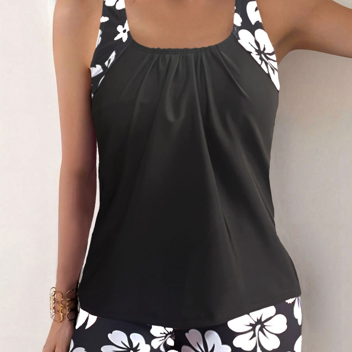 女性用タンキニ ショートパンツ付き水着 控えめな水着 女性用 - Halter Neck Top のレビューと価格