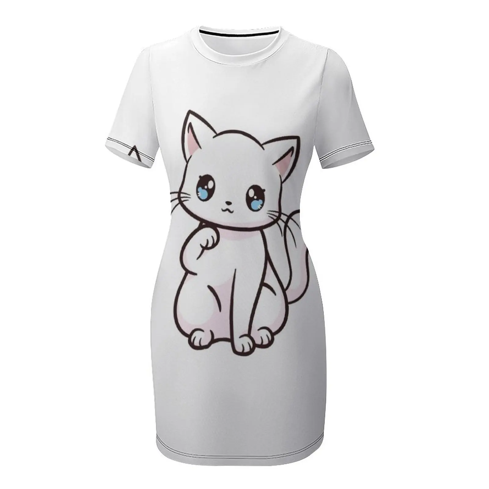 かわいい白い猫ネコ柄半袖ドレス レディースファッショントレン - Summer Clothing Trends 2026 のレビューと価格