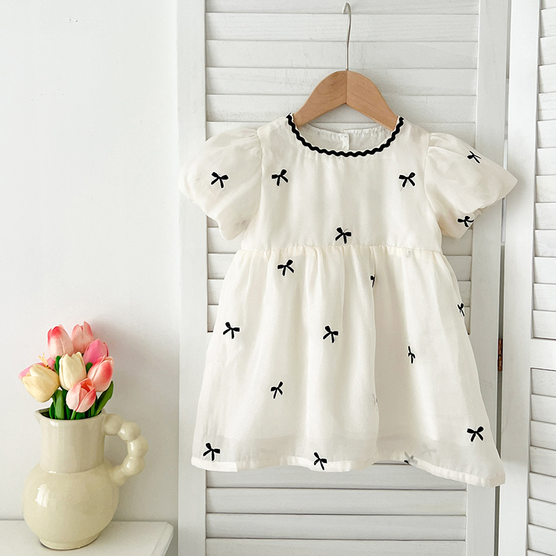 キッズ姉妹服夏の女の赤ちゃんドレス幼児女の子かわいい弓ガーゼ - Summer Clothing Baby のレビューと価格