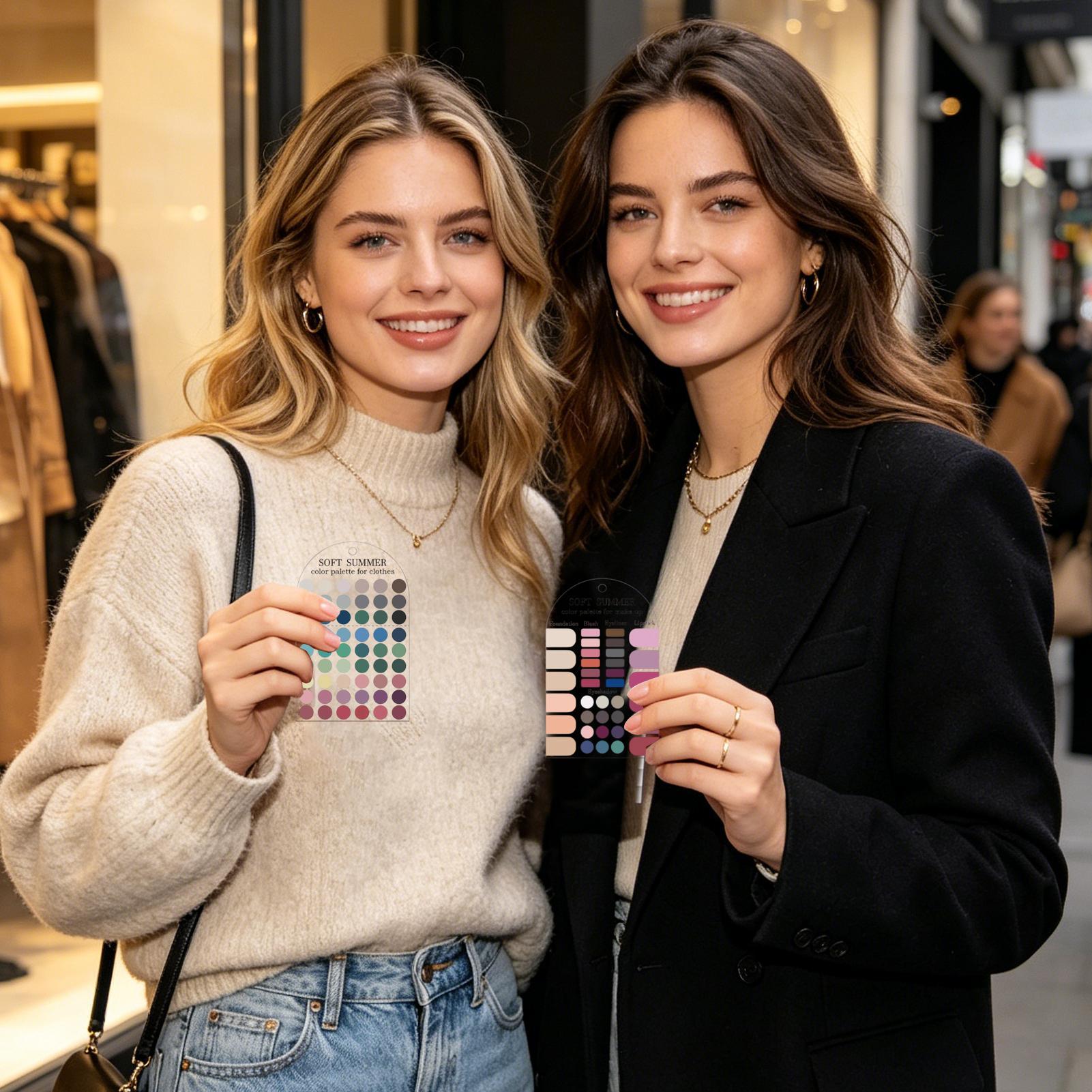 2枚入りアクリル製季節別カラーパレット、ソフトな夏のカラーパ - Summer Clothing Palette のレビューと価格