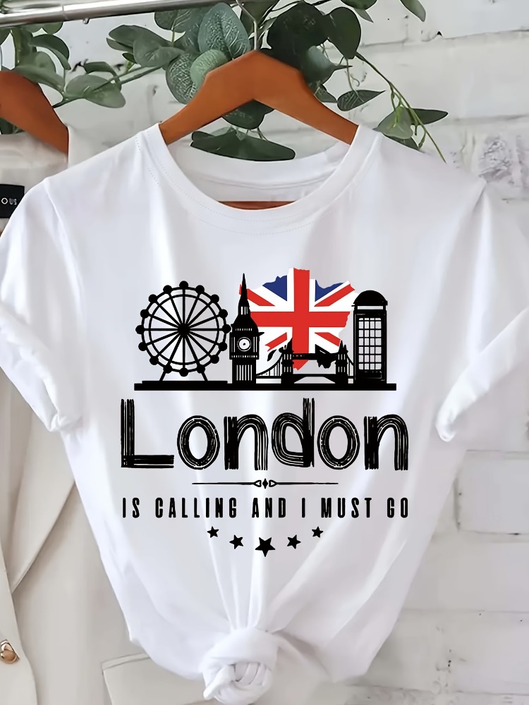 ロンドンレタープリント レディースTシャツ ファッション 半 - Summer Clothing London のレビューと価格