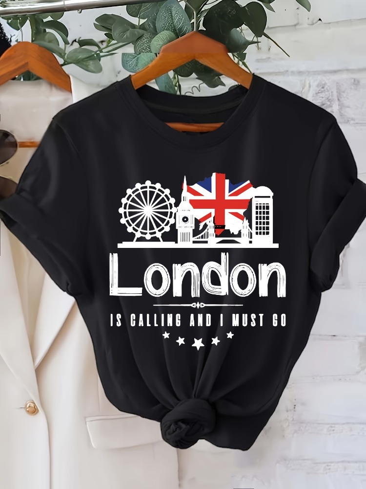 ロンドンレタープリント レディースTシャツ ファッション 半 - Summer Clothing London のレビューと価格