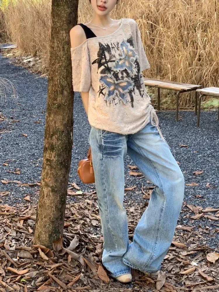 HOUZHOU ヴィンテージグラフィック Tシャツ女性原宿  - Summer Grunge Clothing のレビューと価格