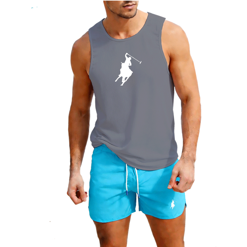 ヨーロッパメンズサマーベスト＆ショーツセット 2ピース アウ - Summer Clothing Men のレビューと価格