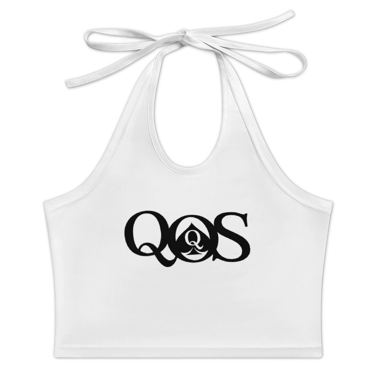 レディース QOS プリント タイ ホルター トップス バッ - Halter Neck Top のレビューと価格