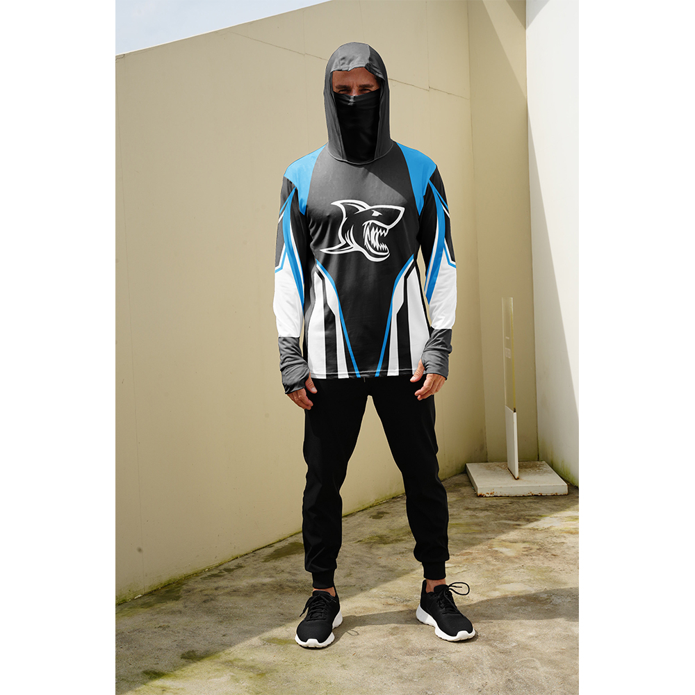釣り用シャツ メンズ 日焼け防止 フード付きマスク 一体型  - Summer Clothing Men のレビューと価格