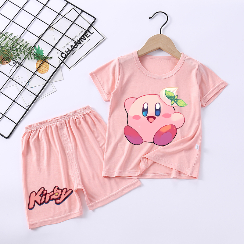 新しいカービィガールパジャマかわいい漫画パジャマセット子供か - Summer Clothing Baby のレビューと価格
