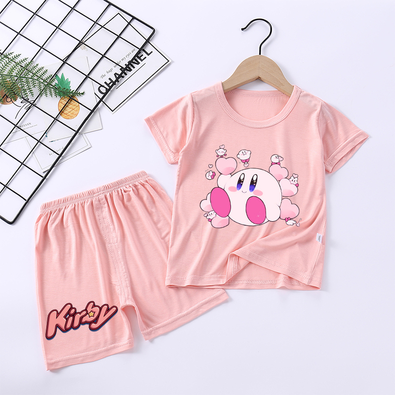 新しいカービィガールパジャマかわいい漫画パジャマセット子供か - Summer Clothing Baby のレビューと価格