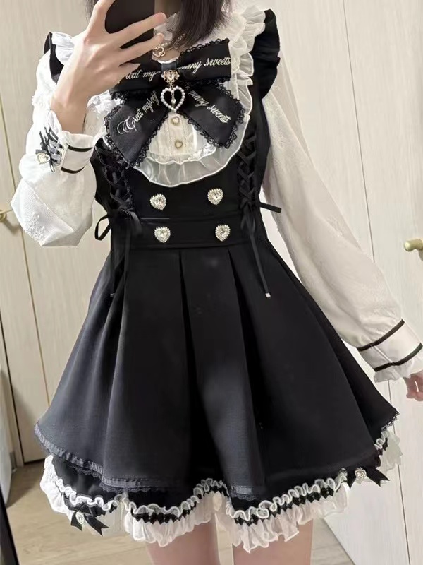 夏の日本のゴシックY2Kロリータ風ボウドレスセット、女性用ヴ - Summer Japanese Clothing のレビューと価格