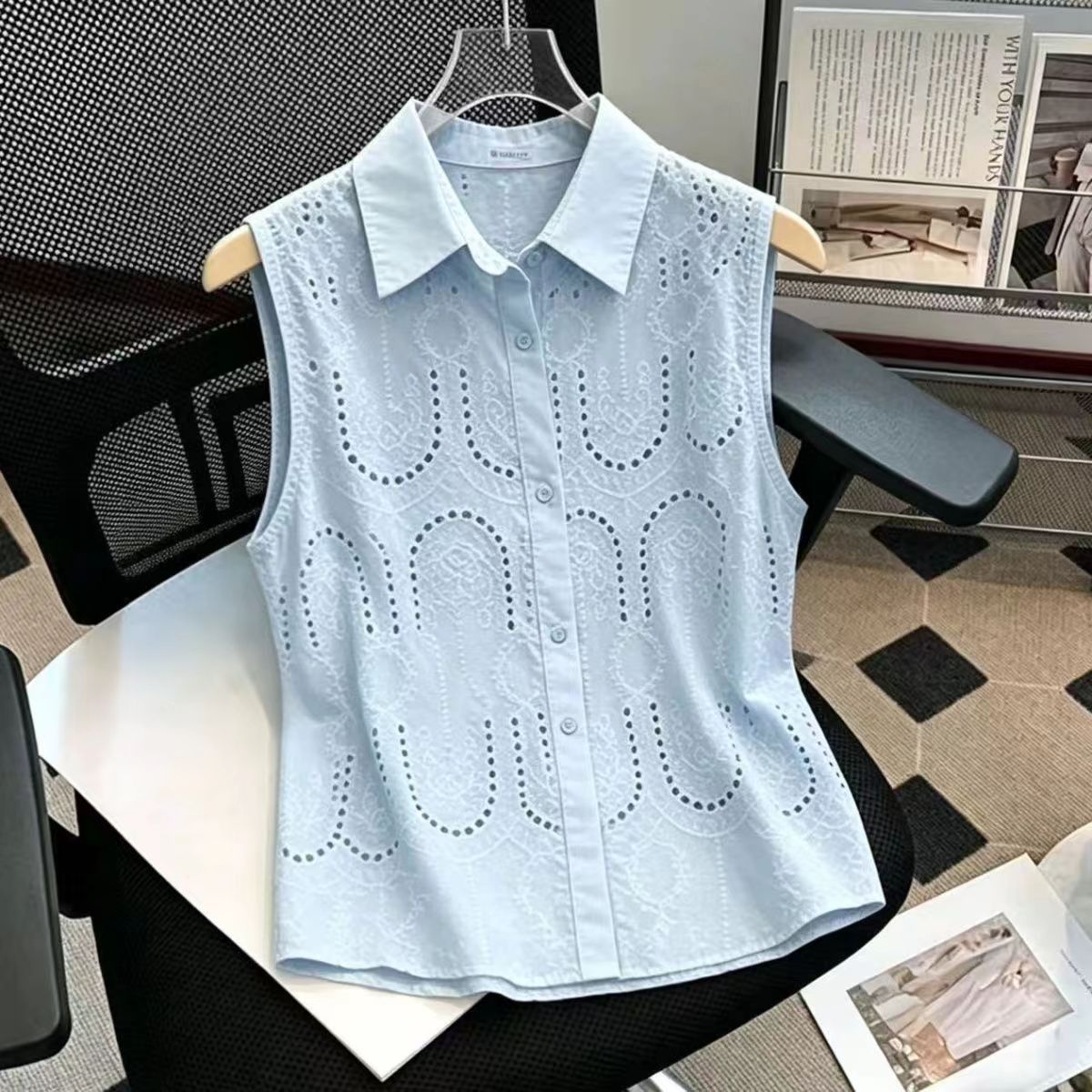 甘いノースリーブソリッドネックボタンオールマッチブラウス夏の - Summer Clothing Trends For Women のレビューと価格