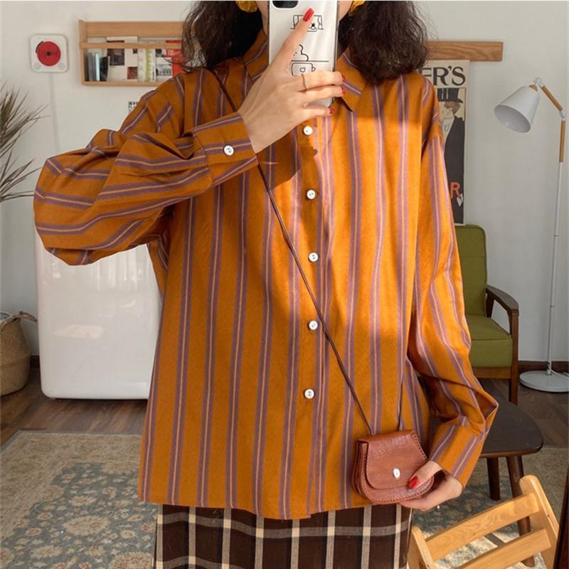 女性のカジュアルなストライプのブラウス,長袖,Vネック,若々 - Summer Clothing Trends For Women のレビューと価格