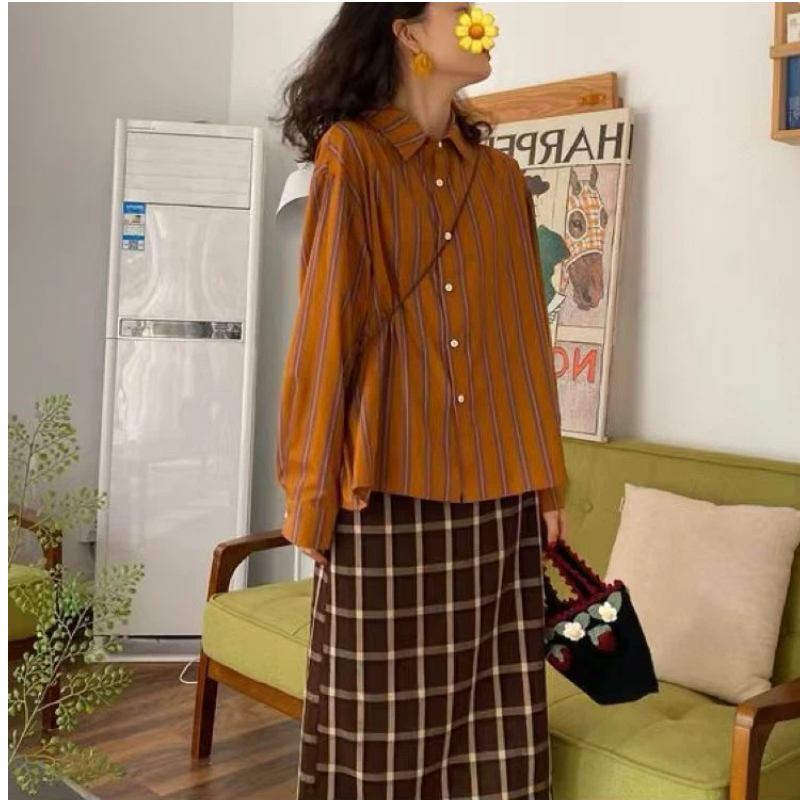 女性のカジュアルなストライプのブラウス,長袖,Vネック,若々 - Summer Clothing Trends For Women のレビューと価格