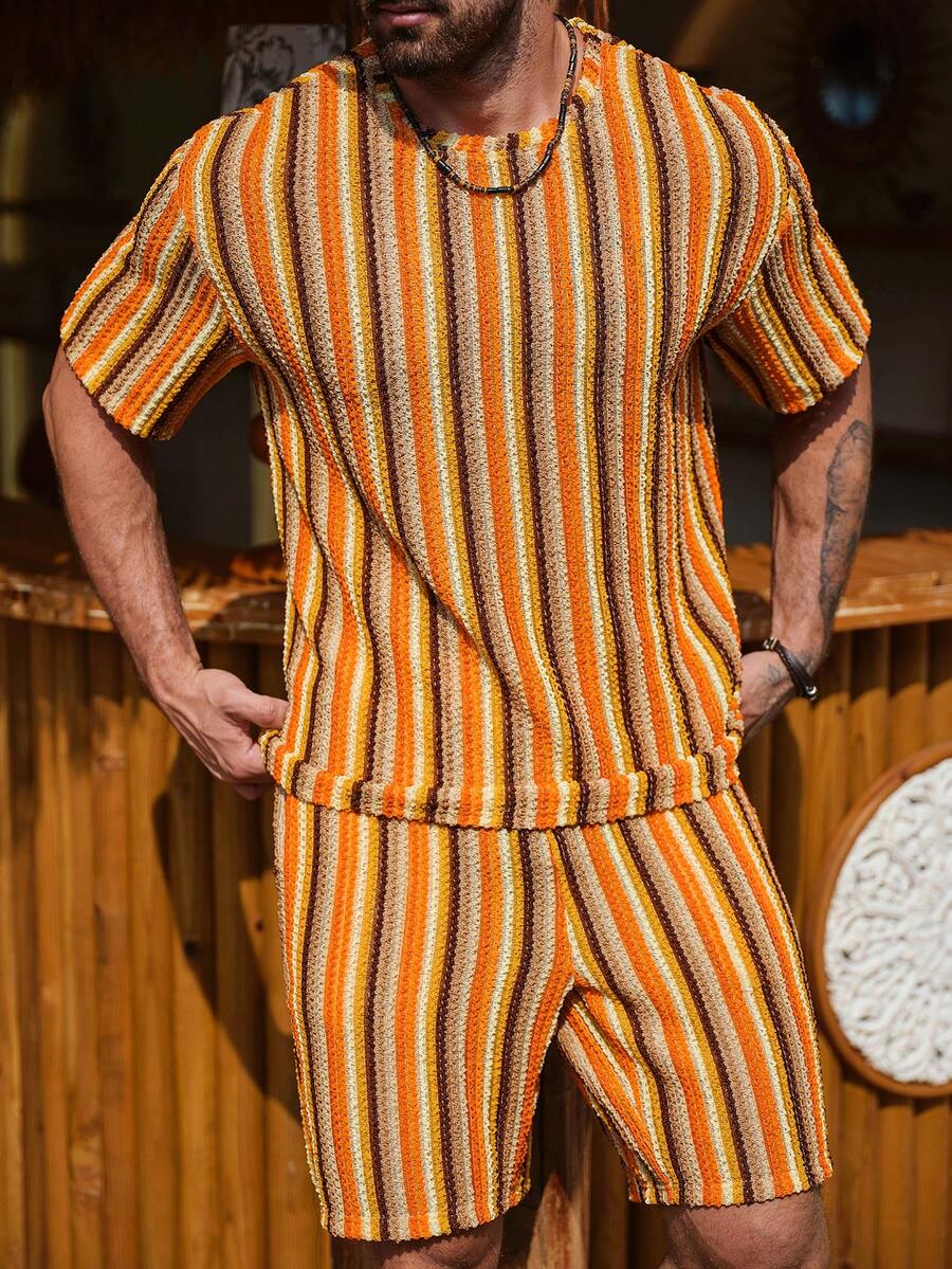 Genlund メンズ ニット T シャツ セット、オレンジ - Summer Clothing Crochet Patterns のレビューと価格
