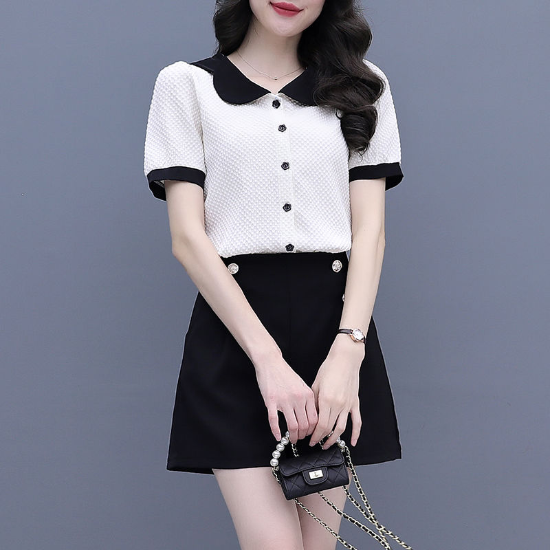 コントラストカラーボタンショートセット レディース 2ピース - Summer Clothing Trends For Women のレビューと価格