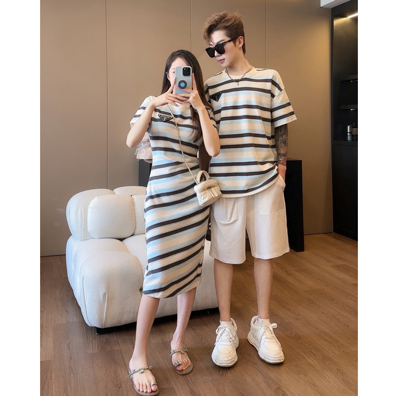 お父さん、お母さん、赤ちゃんのマッチングストライプ服、母娘お - Summer Clothing Baby のレビューと価格