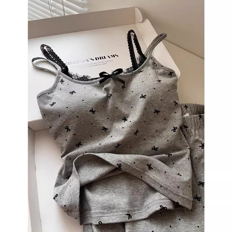 女性の夏の売れ筋サスペンダーパジャマホームスーツセット水玉模 - Summer House Clothing のレビューと価格