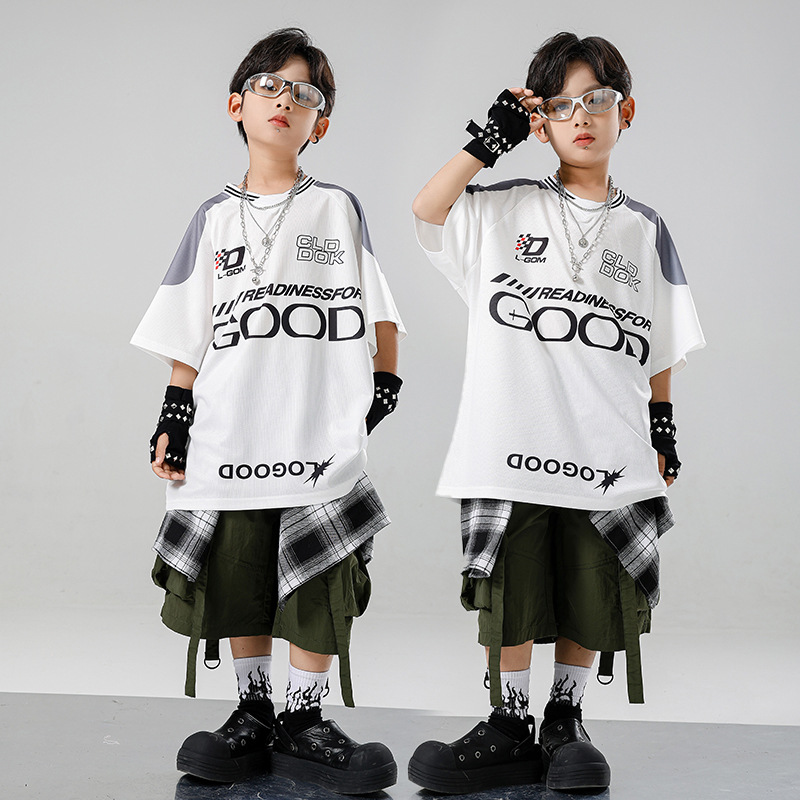 子供 Kpop ヒップホップ服白 T シャツトップアーミーグ - Summer Green Clothing のレビューと価格
