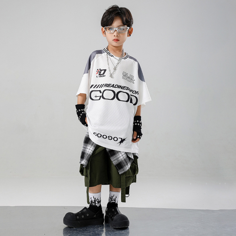 子供 Kpop ヒップホップ服白 T シャツトップアーミーグ - Summer Green Clothing のレビューと価格