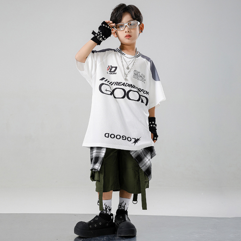 子供 Kpop ヒップホップ服白 T シャツトップアーミーグ - Summer Green Clothing のレビューと価格