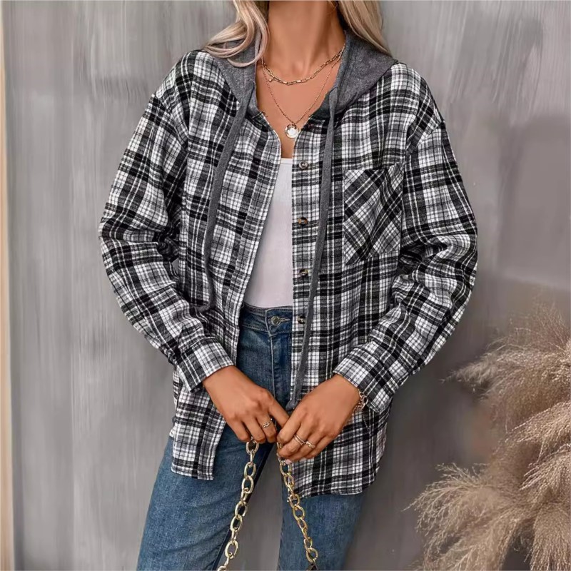 2024 女性のフード付きブラウスコート秋冬新ファッションル - Summer Clothing In Winter のレビューと価格
