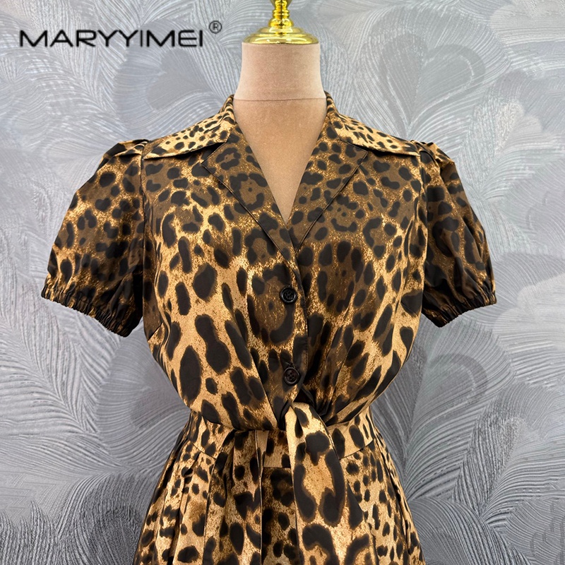 MARYYIMEI ファッションヒョウ柄婦人服ラペルレースア - Summer Clothing Clearance のレビューと価格