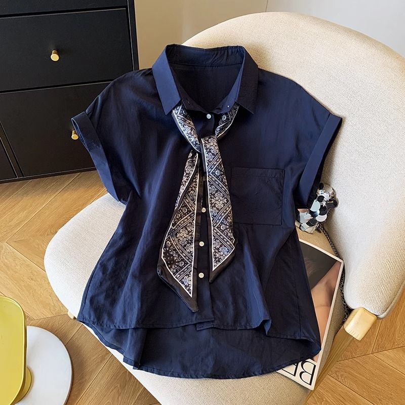 オフィスレディ半袖ソリッドボタンオールマッチブラウス女性服ポ - Summer Clothing Trends For Women のレビューと価格