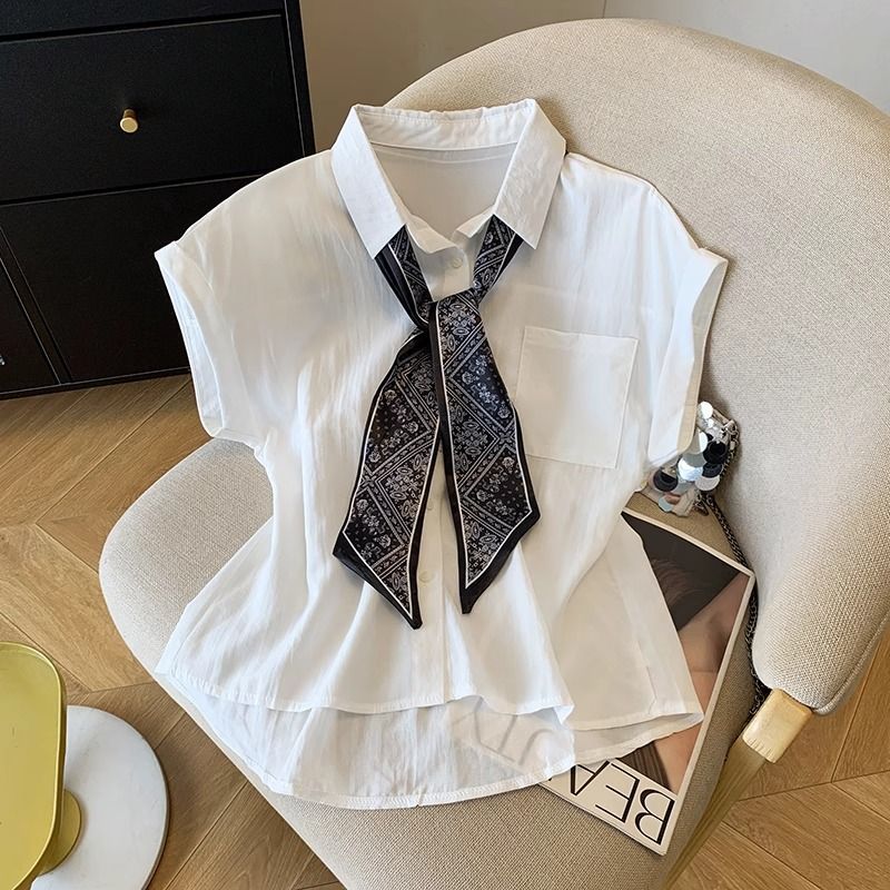 オフィスレディ半袖ソリッドボタンオールマッチブラウス女性服ポ - Summer Clothing Trends For Women のレビューと価格