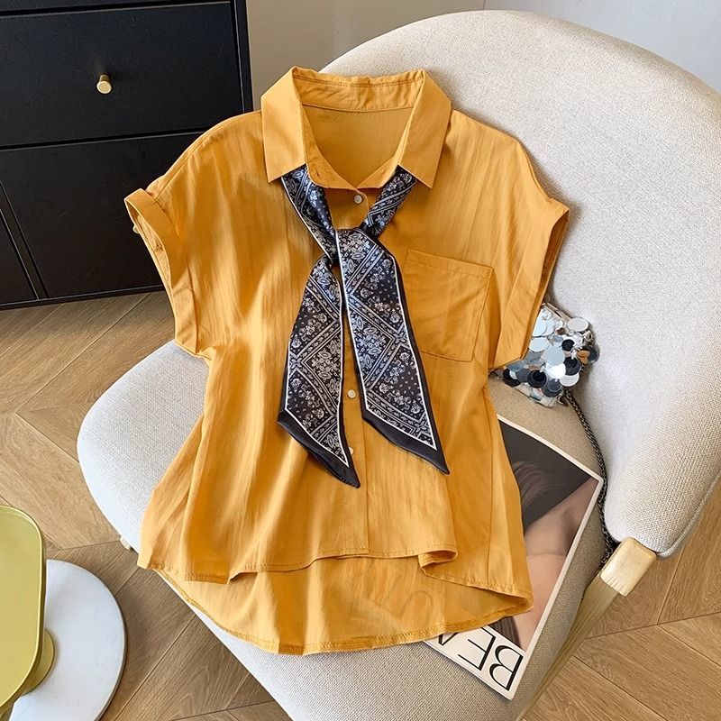 オフィスレディ半袖ソリッドボタンオールマッチブラウス女性服ポ - Summer Clothing Trends For Women のレビューと価格