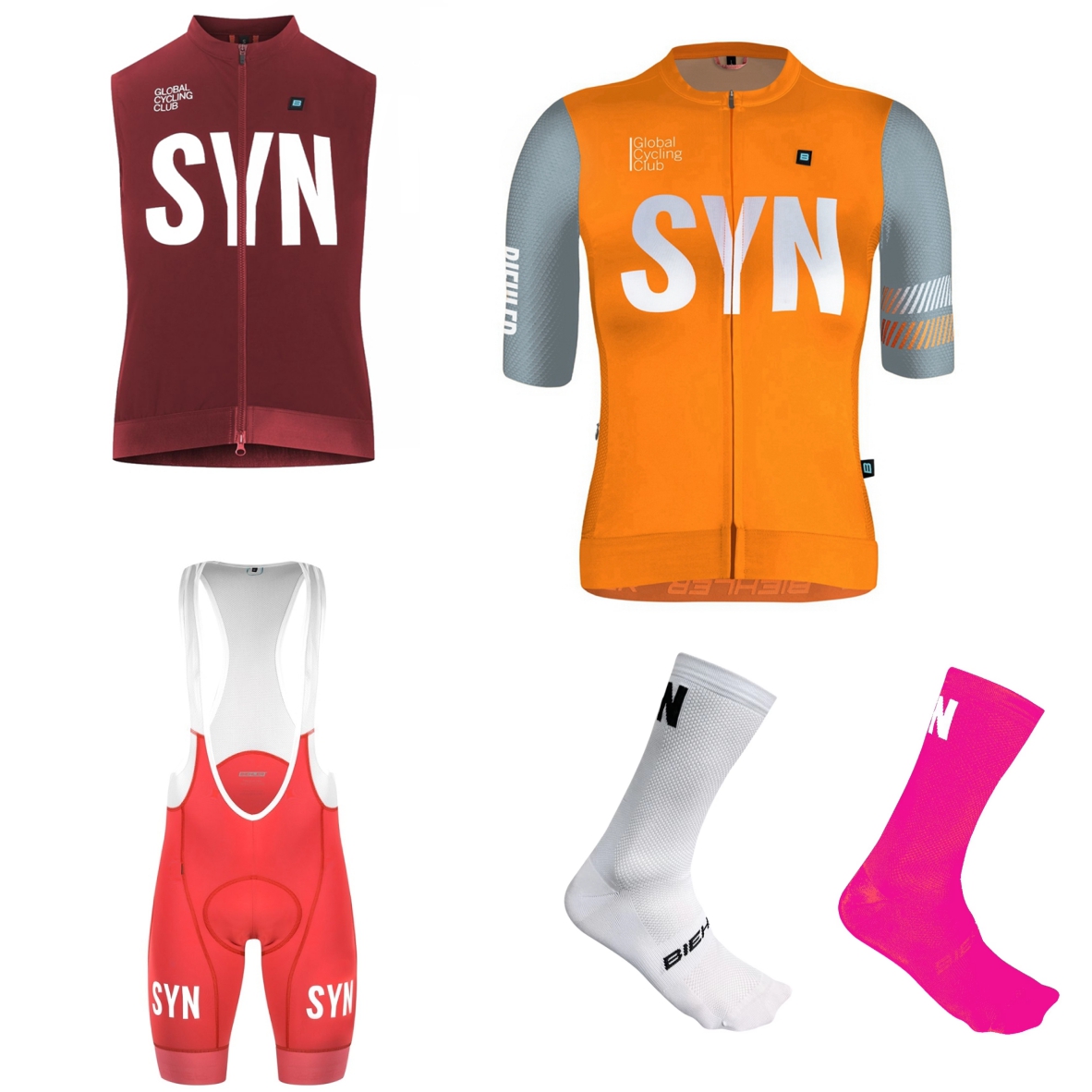 SYN レディース半袖白サイクリングジャージと黒/赤/緑のボ - Summer Green Clothing のレビューと価格