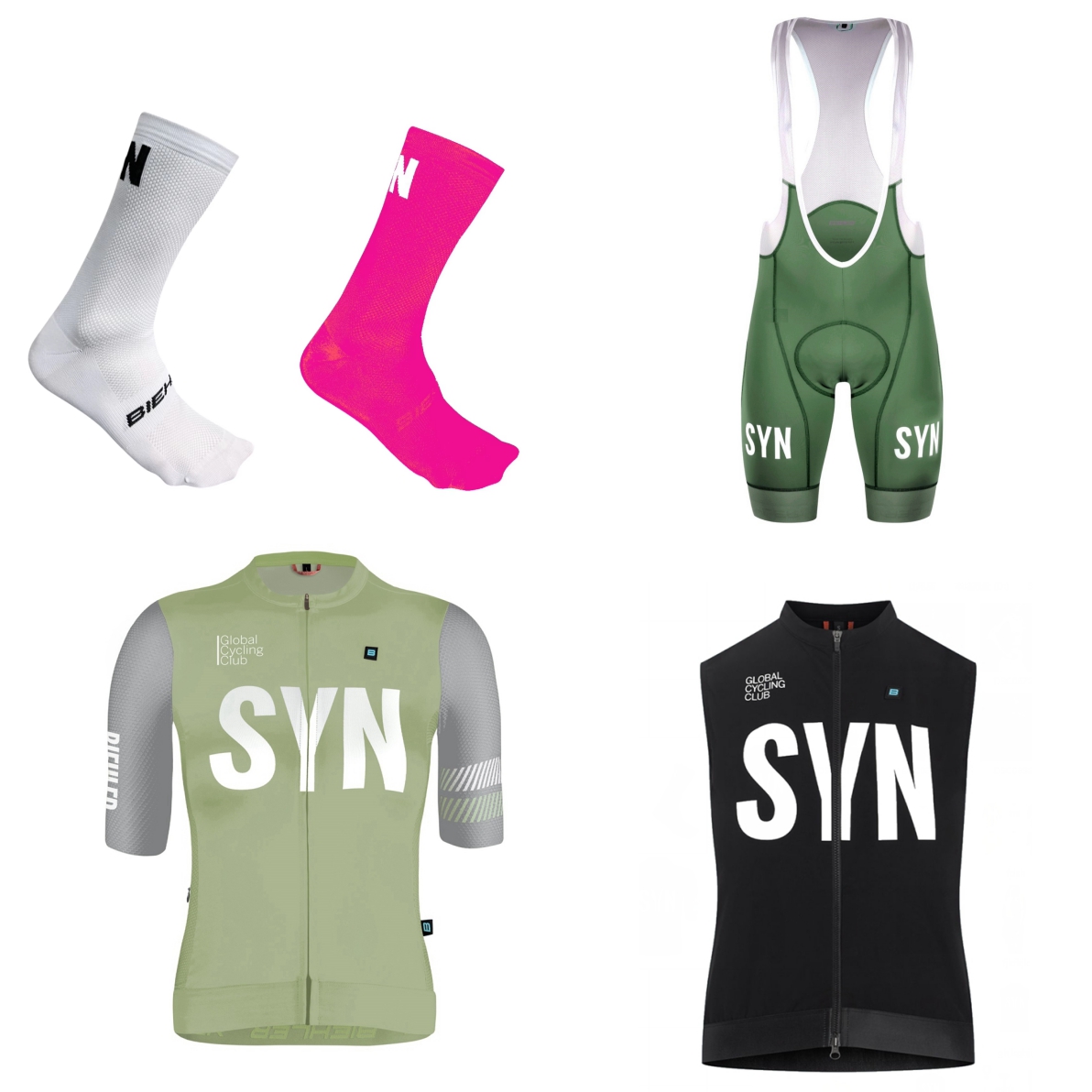 SYN レディース半袖白サイクリングジャージと黒/赤/緑のボ - Summer Green Clothing のレビューと価格