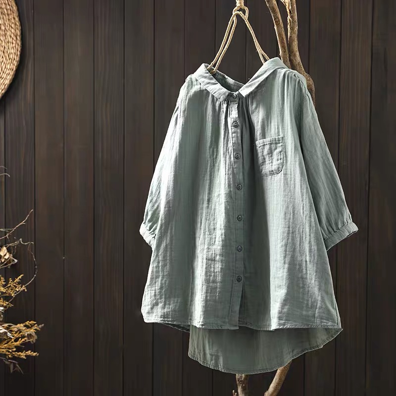 プラスサイズの女性用衣類、和風の綿糸を使用したピンク、ブルー - Summer Green Clothing のレビューと価格