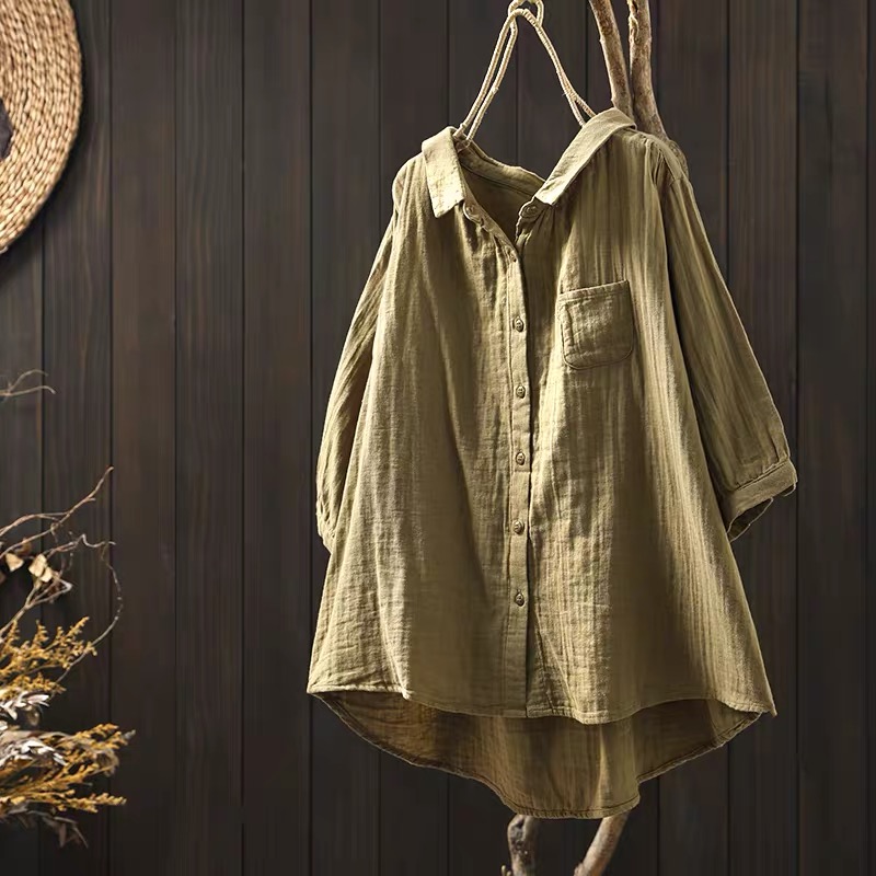 プラスサイズの女性用衣類、和風の綿糸を使用したピンク、ブルー - Summer Green Clothing のレビューと価格